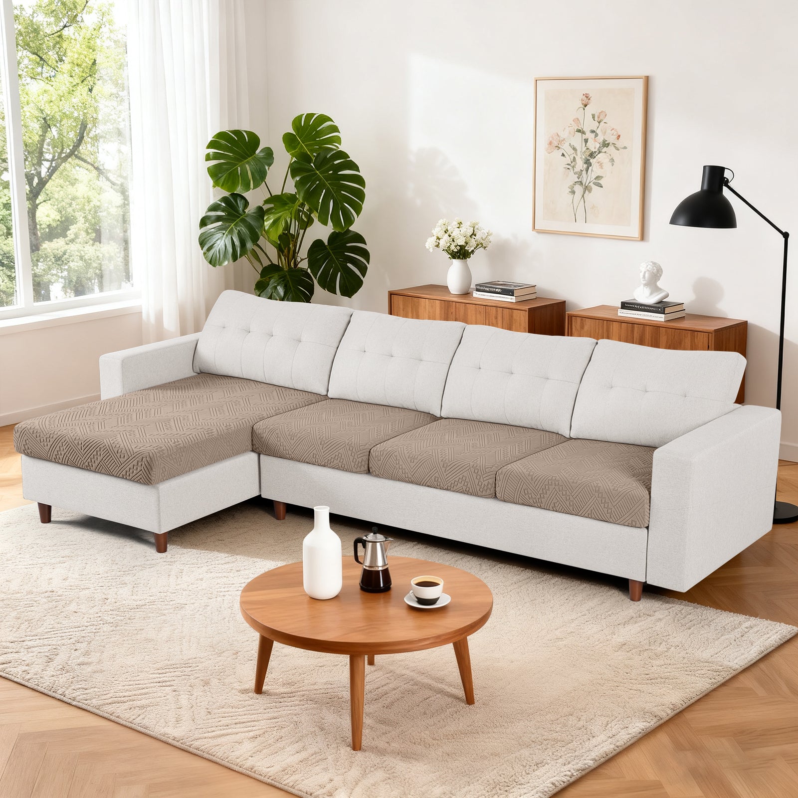 Ruaozz Seational Couch Cushion Covers L Shaped Sofa Covers