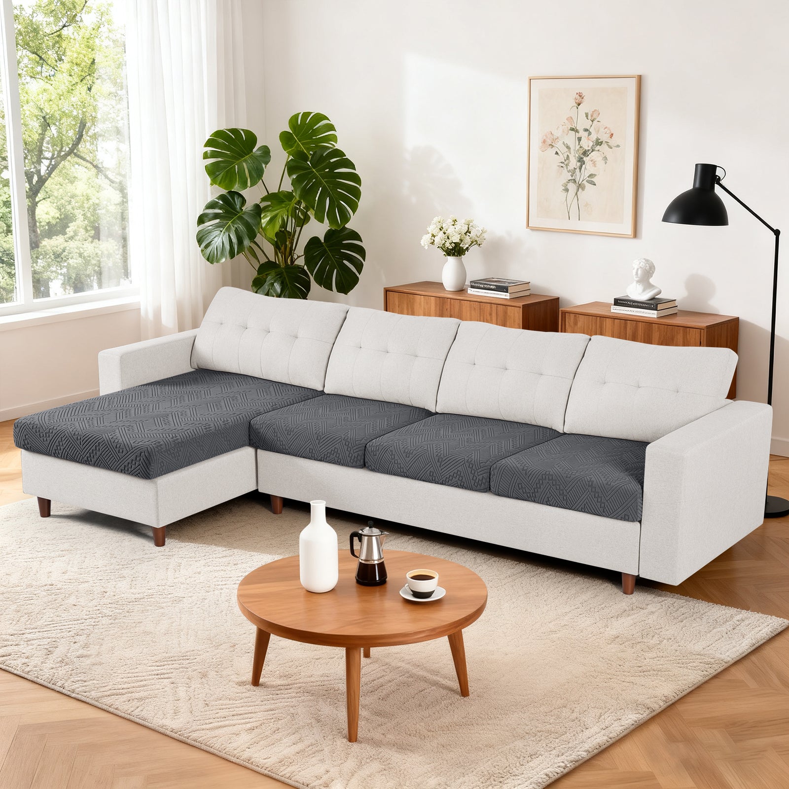 Ruaozz Seational Couch Cushion Covers L Shaped Sofa Covers
