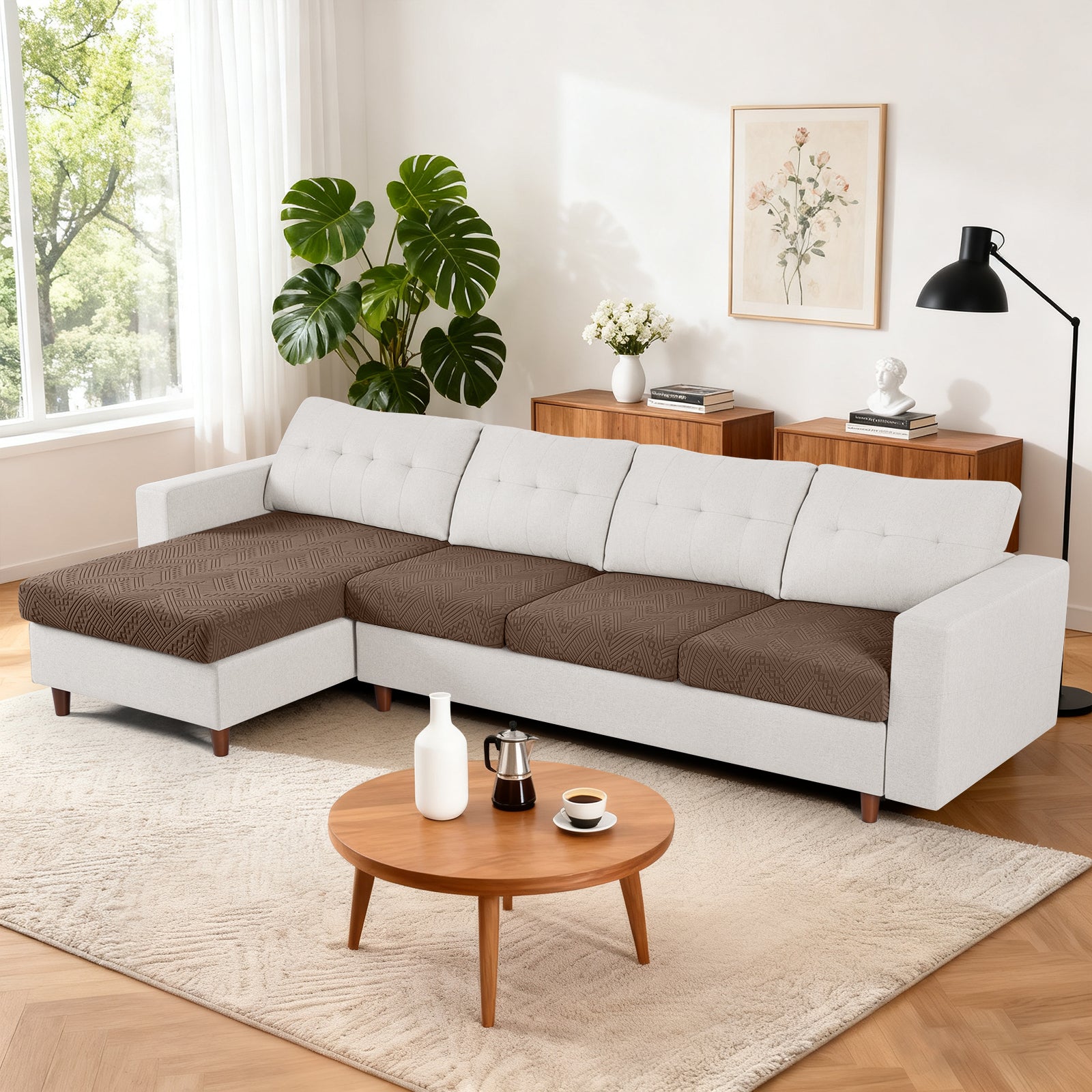 Ruaozz Seational Couch Cushion Covers L Shaped Sofa Covers