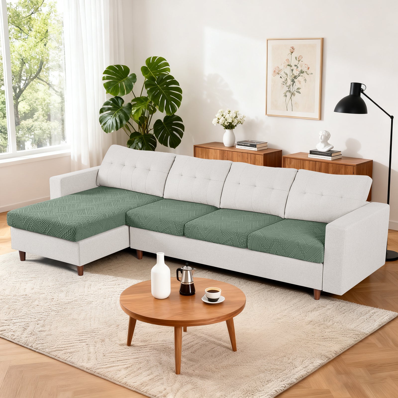Ruaozz Seational Couch Cushion Covers L Shaped Sofa Covers
