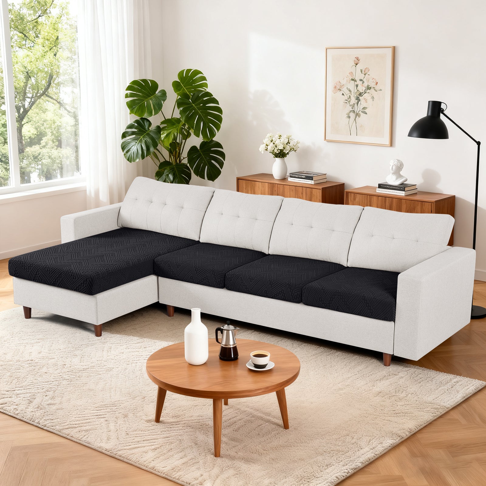 Ruaozz Seational Couch Cushion Covers L Shaped Sofa Covers