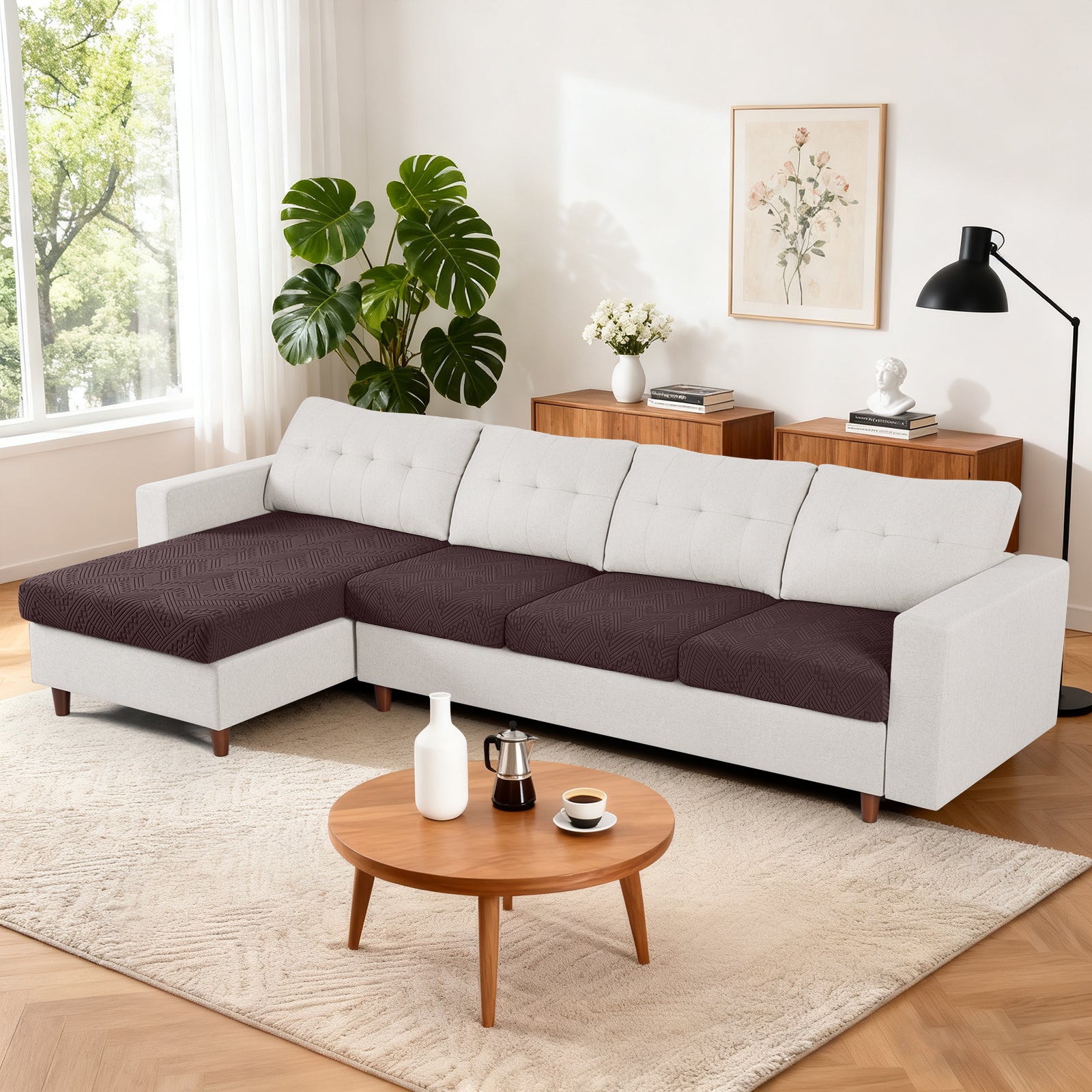 Ruaozz Seational Couch Cushion Covers L Shaped Sofa Covers