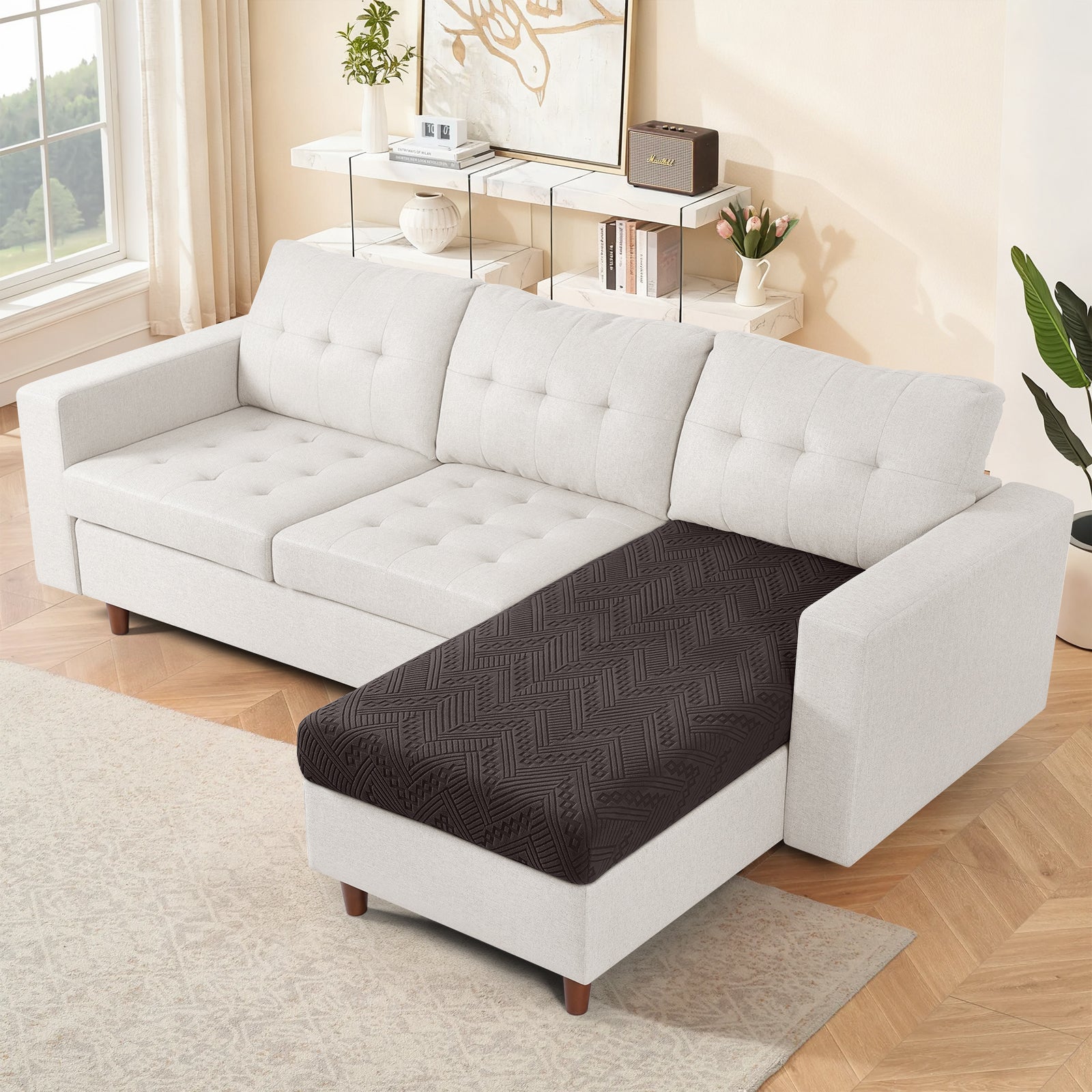 Ruaozz Seational Couch Cushion Covers L Shaped Sofa Covers