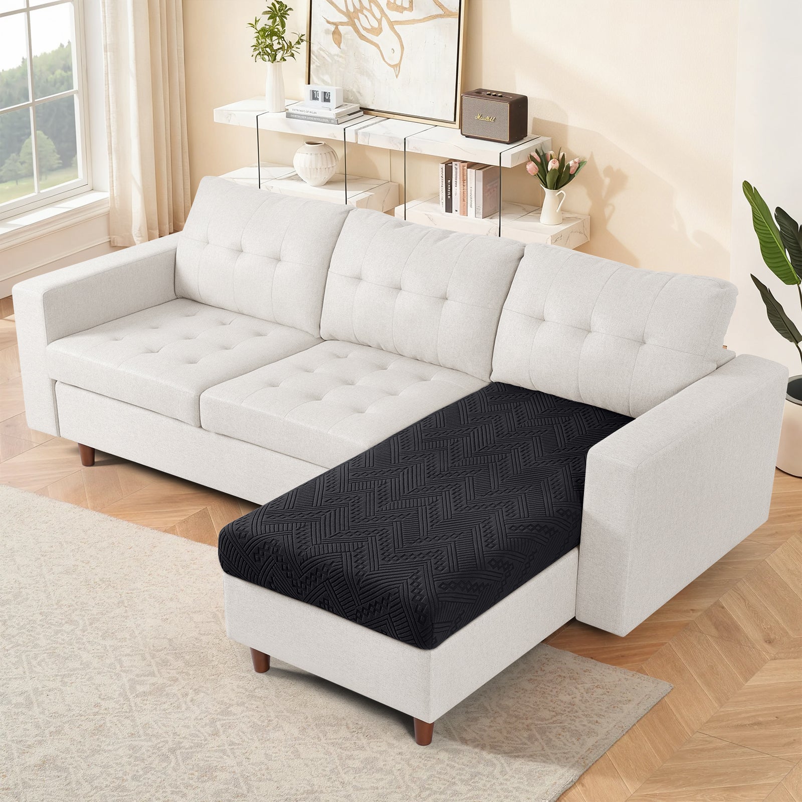 Ruaozz Seational Couch Cushion Covers L Shaped Sofa Covers